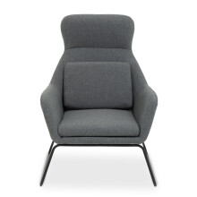 Versatile Natural Chair With Black Metal Frame, Easy Care Fabric Chair, Long-Lasting Indoor Dining Armchair