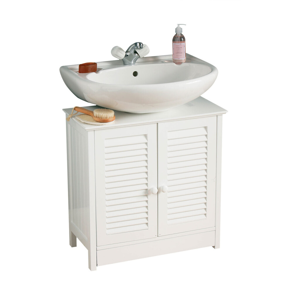 Premier Housewares White Wood Under Sink Bathroom Cabinet