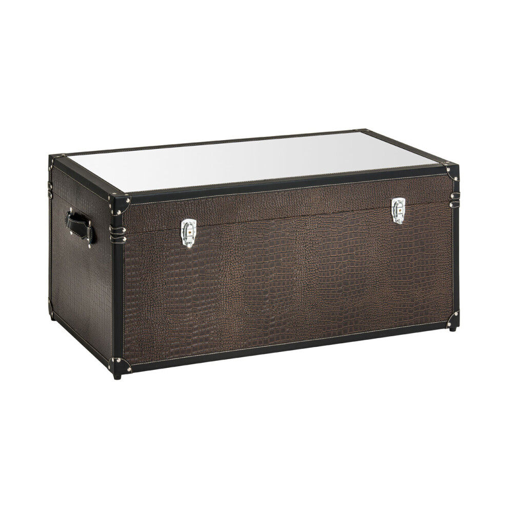 Faux Leather Storage Trunk, Luxe Faux Snake Skin and Modern Appeal Storage Chest Trunk, Vintage Storage Trunk