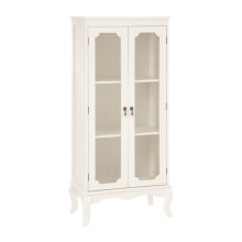 Elegant 2 Glass Doors Cabinet, Versatile Cabinet For Bedroom, Pendulum Carved Display Cabinet For Livingroom