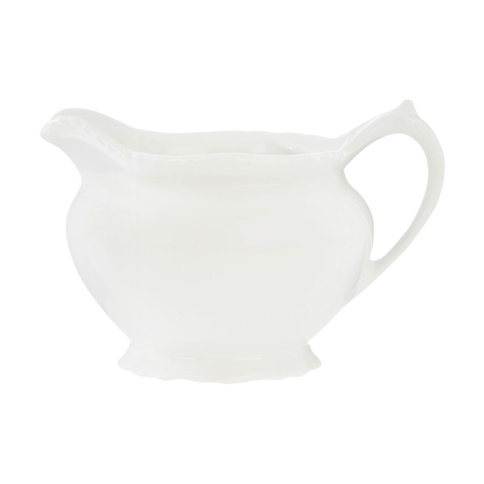 Premier Housewares Embossed White Creamer