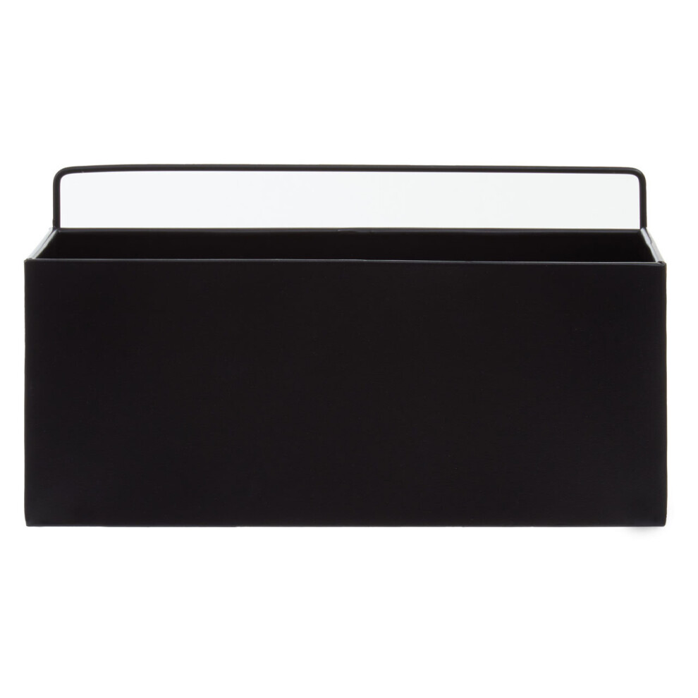 Premier Housewares Small Plant Box, Robust Iron Constructed Garden Planter Box, Versatile Garden Box For Planting Black