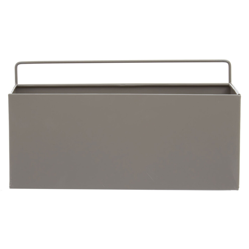 Premier Housewares Design Small Plant Box, Minimalist Garden Planter Box, Robust Iron Constructed Garden Box For Planting Grey