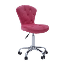 Premier Housewares Pink Velvet Buttoned Home Office Chair