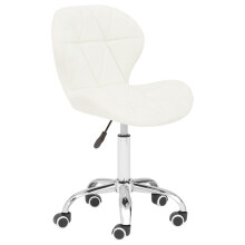 Premier Housewares White Velvet Quilted Home Office Chair