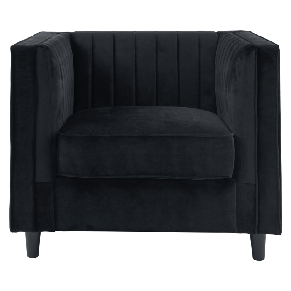 Premier Housewares Farah Velvet Chair Black