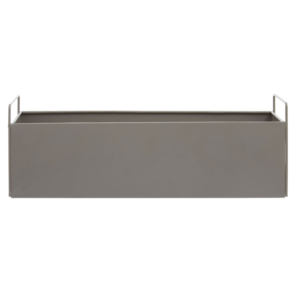 Iron Constructed Design Large Grey Plant Box, Minimalist Garden Planter, Versatile Garden Box For Planting