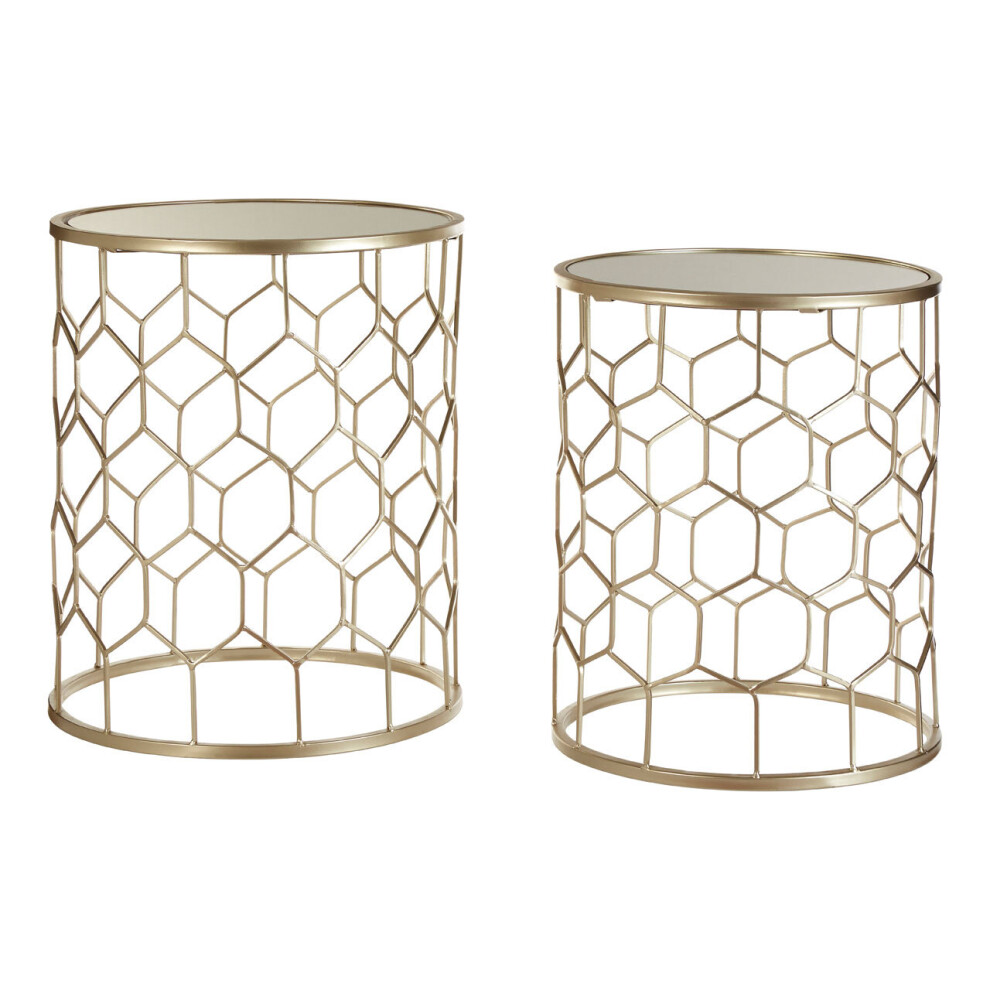 Premier Housewares Arcana Honeycomb Side Tables - Set Of 2