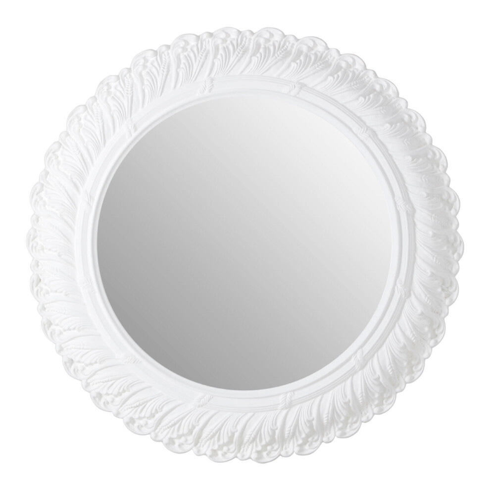 Premier Housewares Antique White Small Acanthus Leaf Wall Mirror