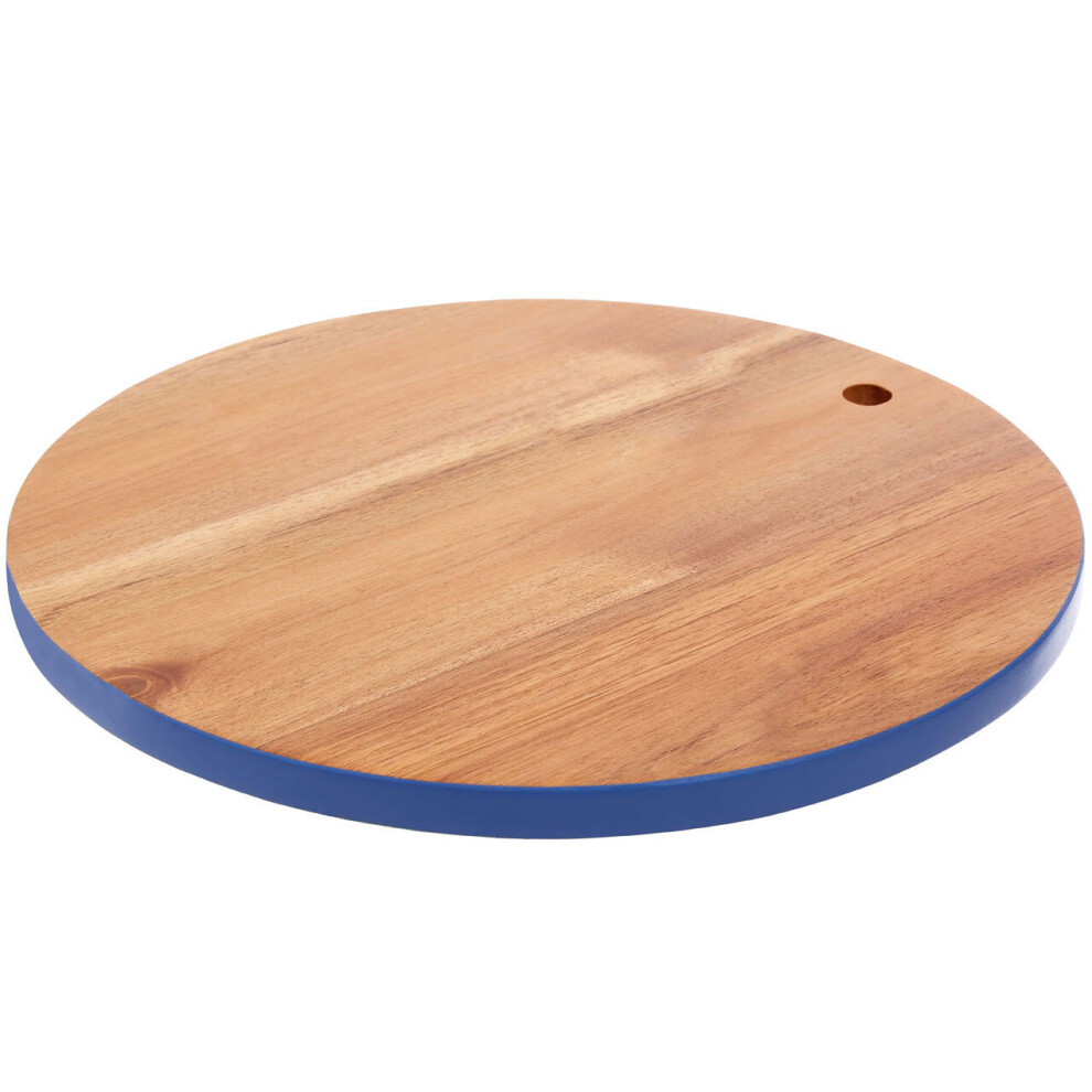 Premier Housewares Socorro Round Blue Edge Chopping Board