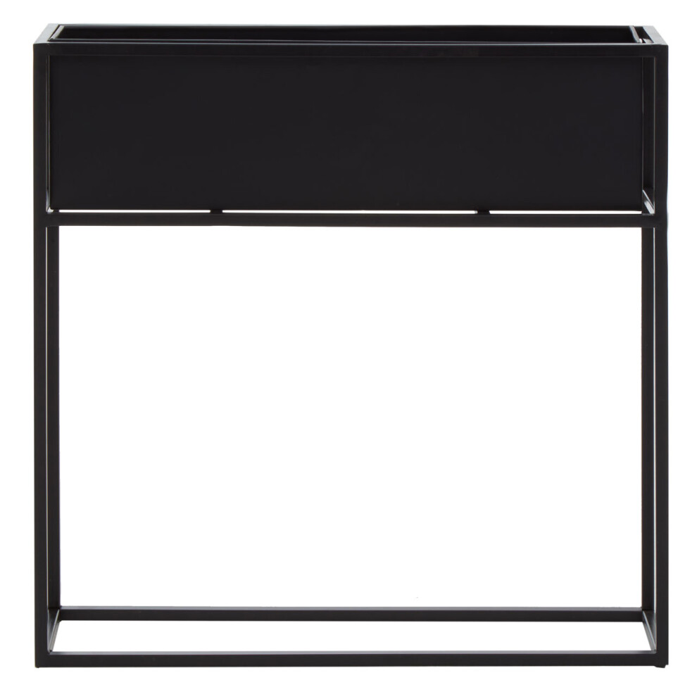 Premier Housewares Design Floor Standing Plant Box, Space Saving Plant Container, Versatile Garden Box For Planting Black