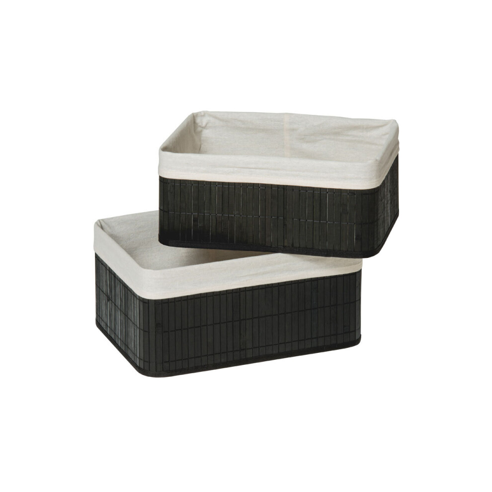 Premier Housewares Kankyo Bamboo Storage Boxes - Set Of 2 Black