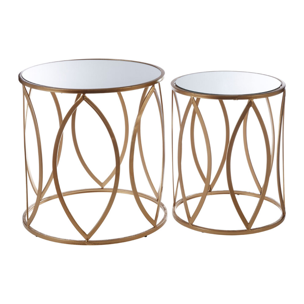 Premier Housewares Arcana Gold Finish Side Tables - Set of 2