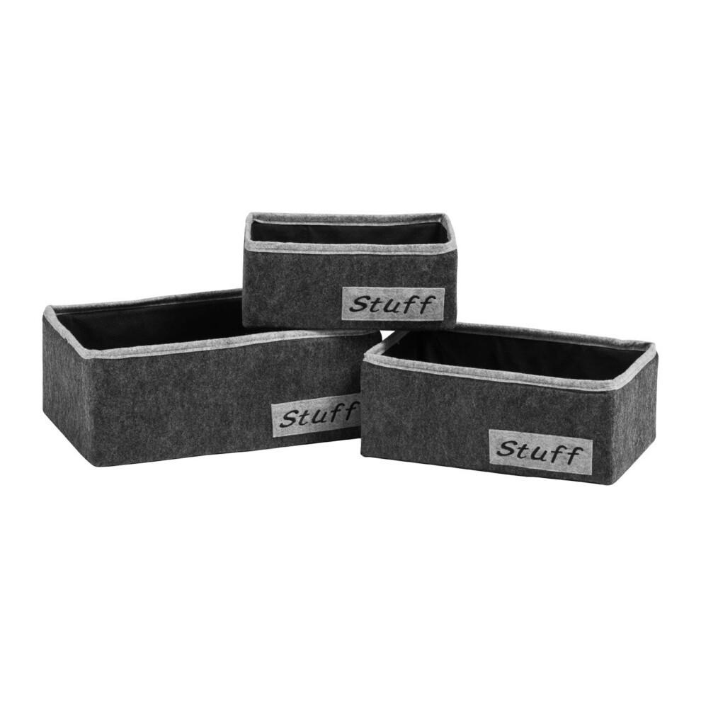Premier Housewares Rectangular Stuff Storage Boxes - Set of 3