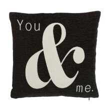 Premier Housewares Words 'You & Me' Black Cushion