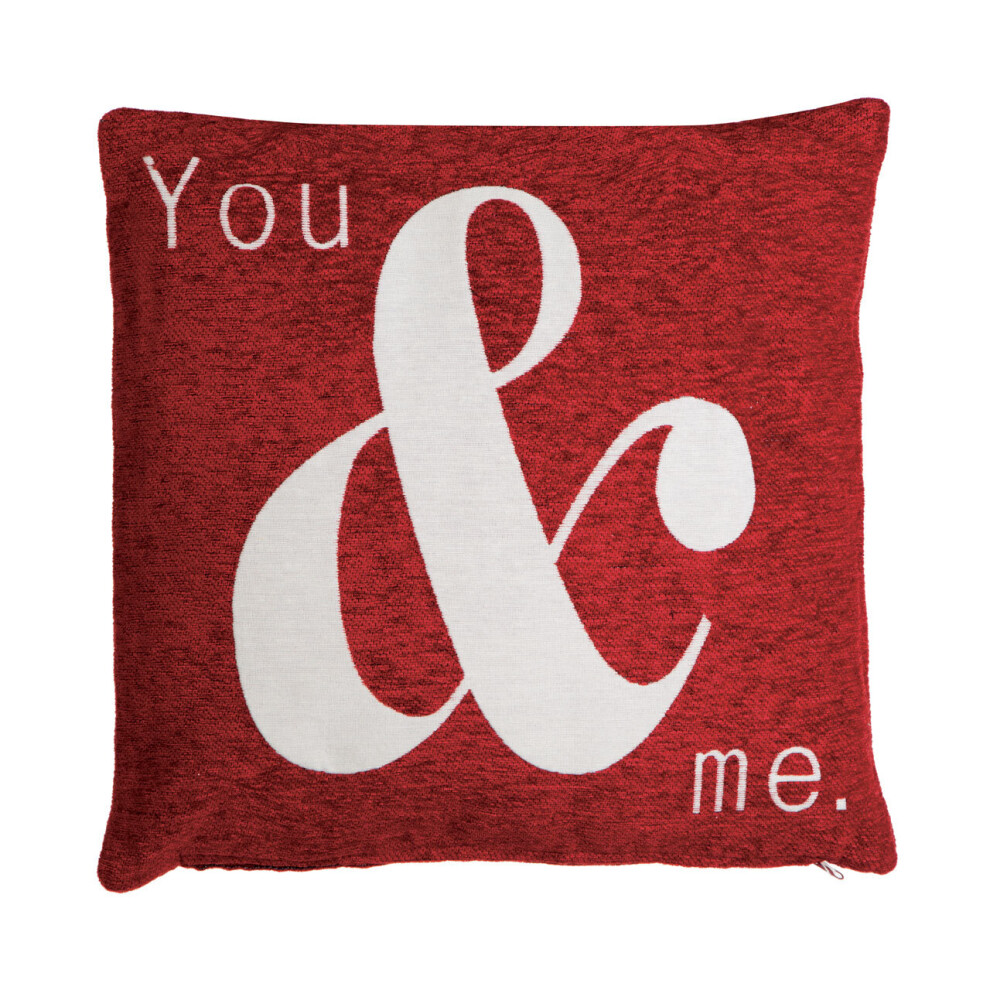 Premier Housewares Words 'You & Me' Cushion Red
