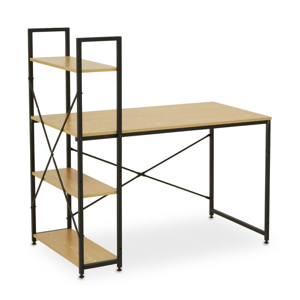 Premier Housewares Laxton Desk With Shelves Light/Yellow