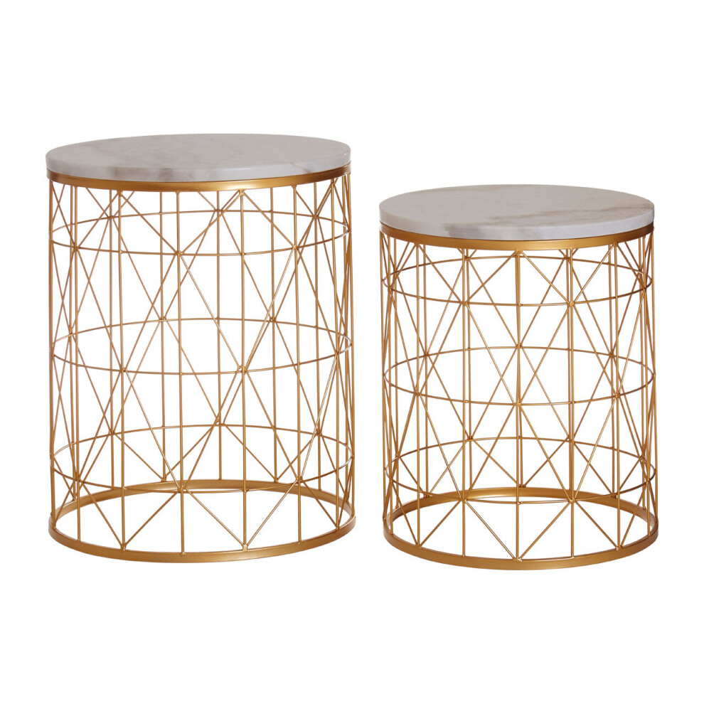 Premier Housewares Avantis Set Of 2 Round Side Tables