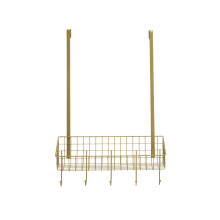 Smart Design Gold Finish Over The Door Hanger, Versatile Storage Over Door Hooks, Sturdy Hanging Hooks