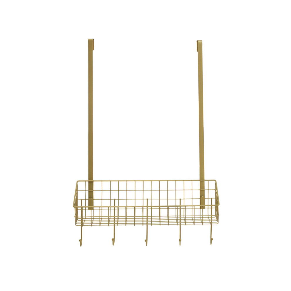 Smart Design Gold Finish Over The Door Hanger, Versatile Storage Over Door Hooks, Sturdy Hanging Hooks
