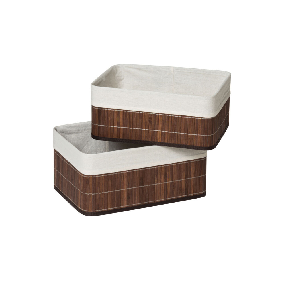 Premier Housewares Kankyo Dark Brown Bamboo Storage Boxes