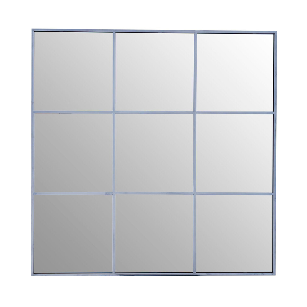 Premier Housewares Grid Wall Mirror with Silver Finish Frame