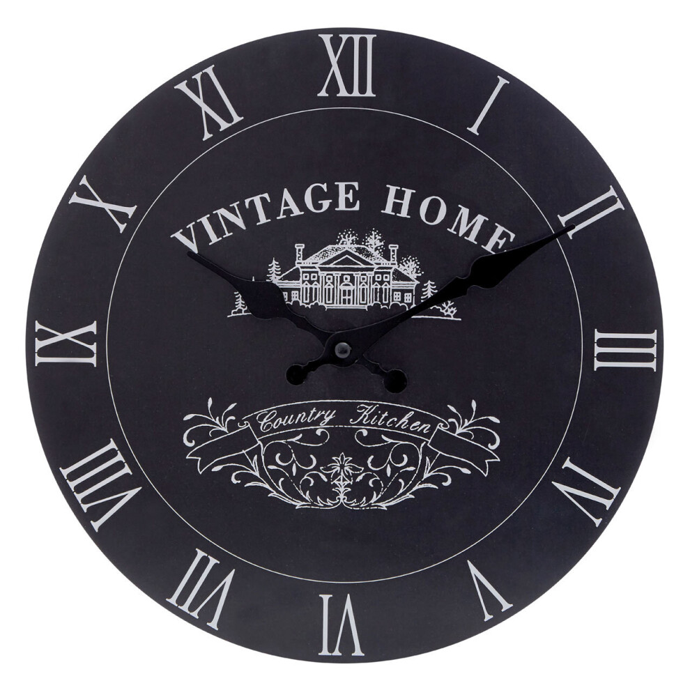 Premier Housewares Vintage Home Black Edition Wall Clock