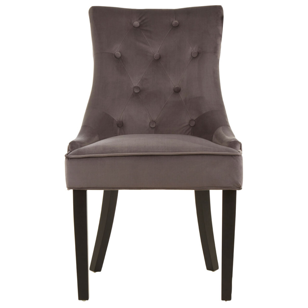 Premier Housewares Grey Velvet Chair, Enchanting Sleep Chair, Easy To Assemble Borg Chair, Comfy Dining Chair