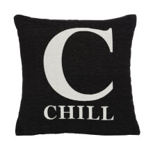 Premier Housewares Words 'Chill' Black Cushion