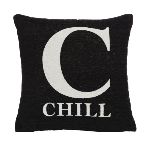 Premier Housewares Premier Housewares Words 'Chill' Black Cushion