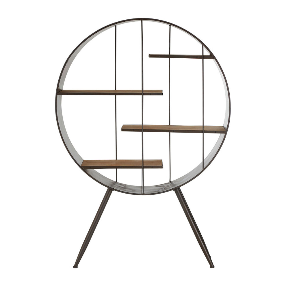 Trinity Round Shelf Unit, Tough Metal And Sustainable Wood