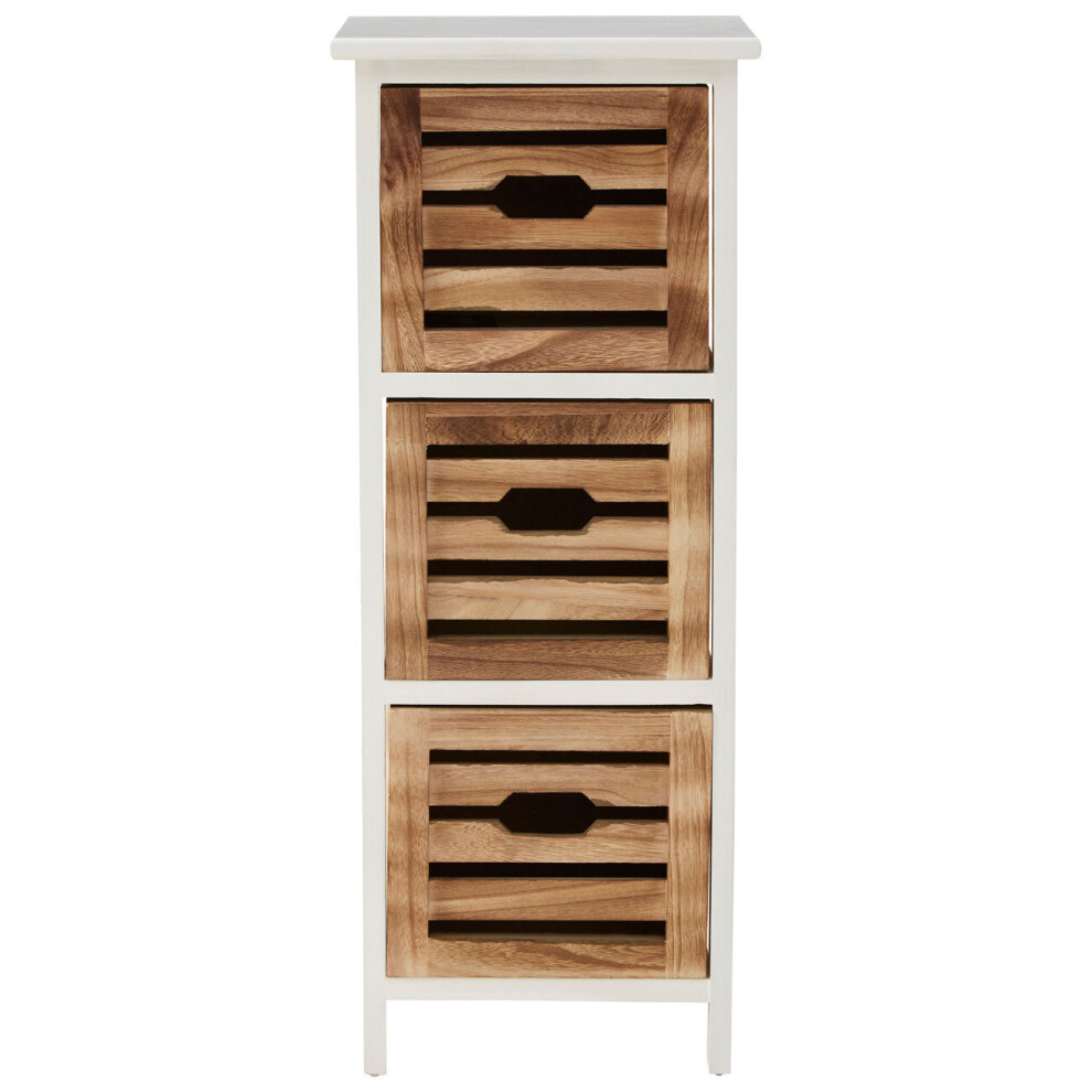Premier Housewares Portsmouth 3 Drawer Chest White/Brown