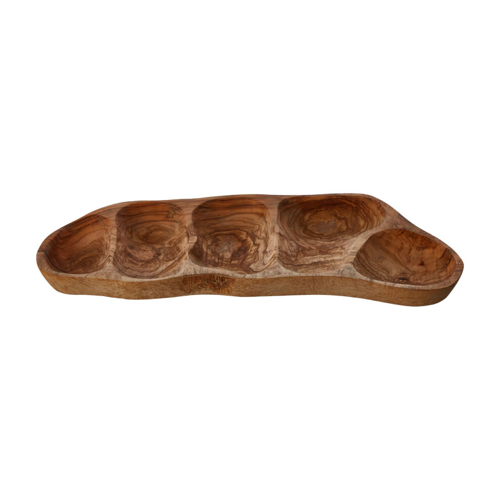 Kora 5 Section Antipasti Dish, Renewable Olive Wood