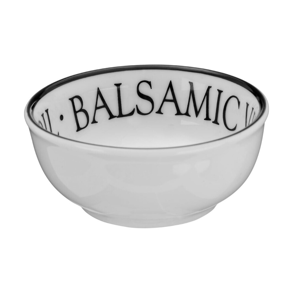 Set of 2 Porcelain Dipping Bowls,Perfect Giftable Porcelain Bowl Set,Glazed White Bowls With Black Lettering