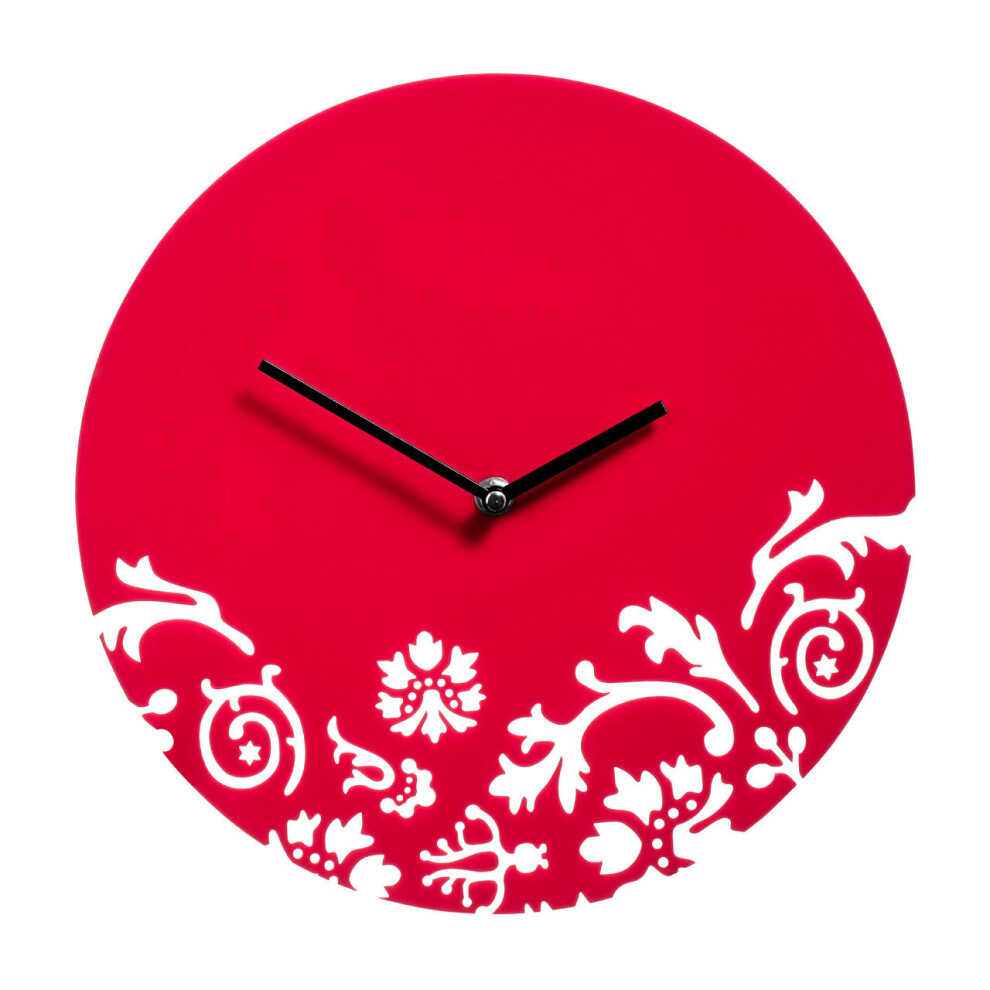 Premier Housewares Acrylic Wall Clock Red