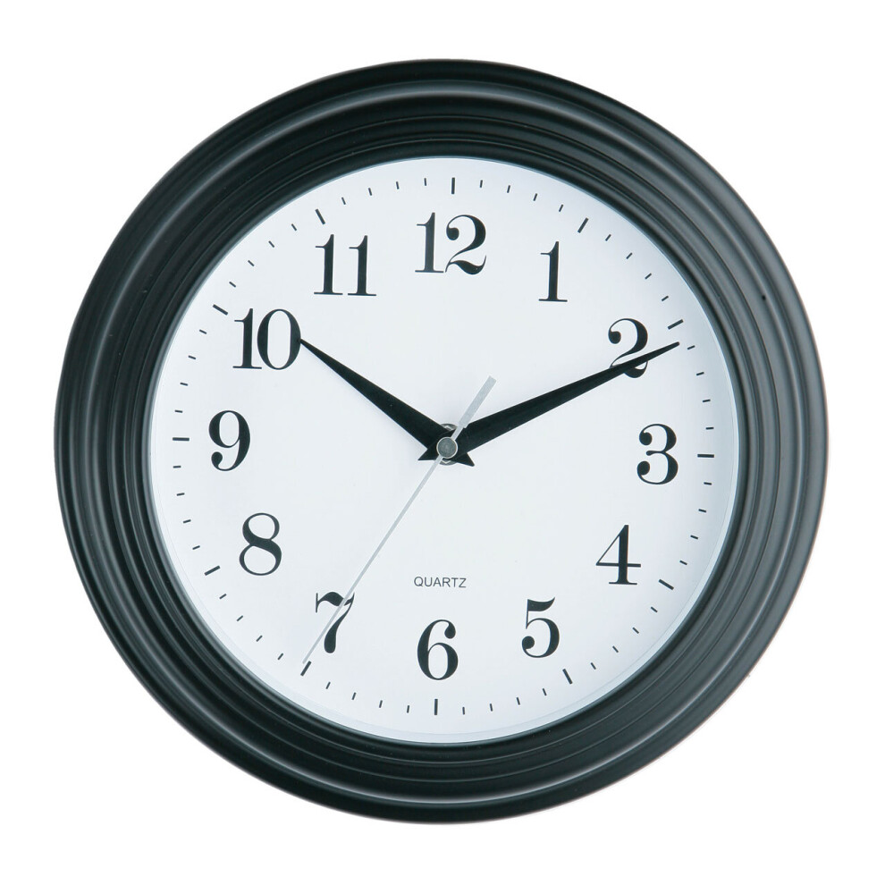 Premier Housewares Vintage Plastic Wall Clock Black