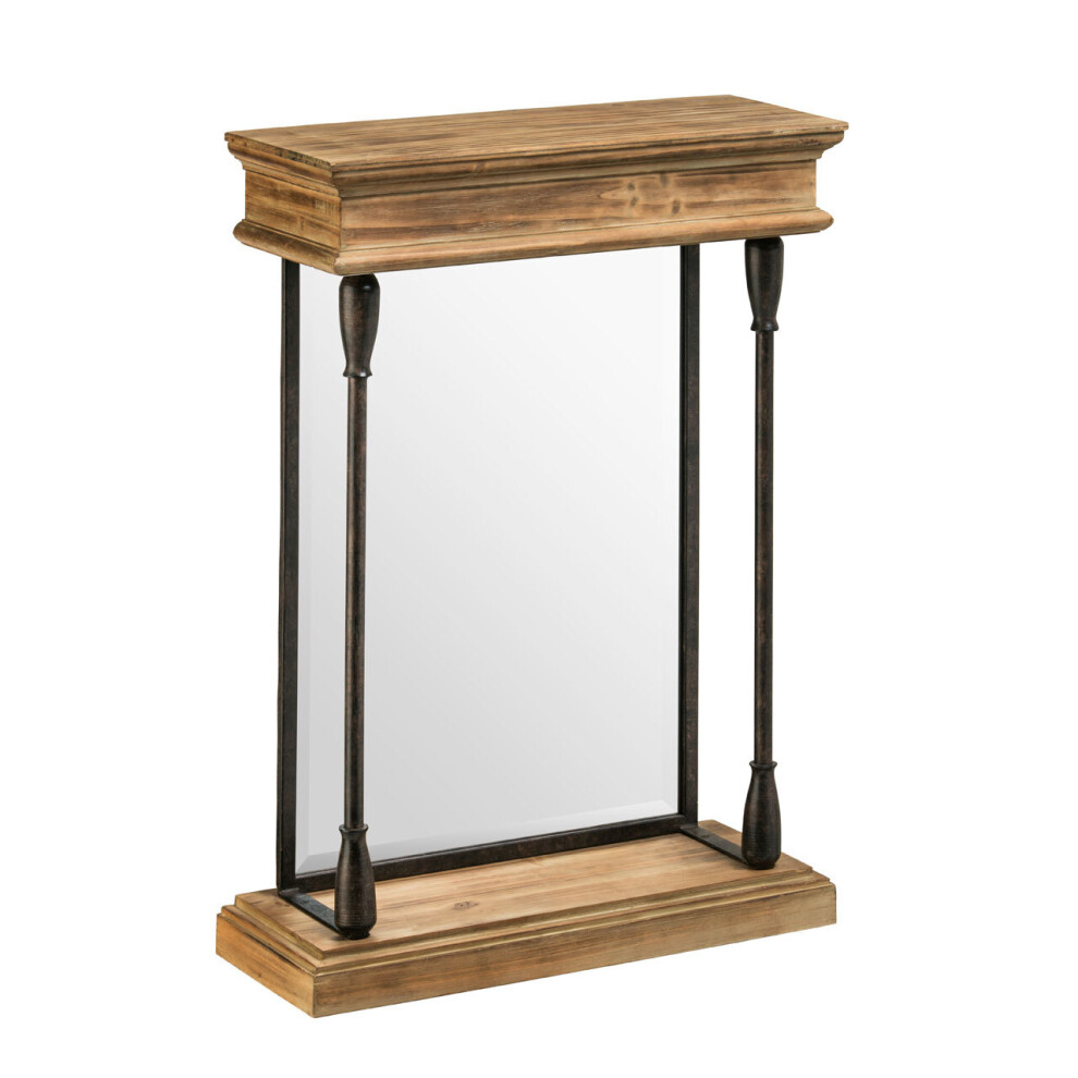 Premier Housewares Tribeca Fir Wood And Metal Mirror Black