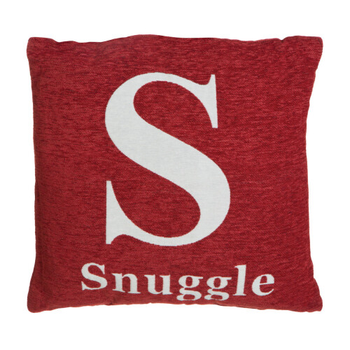 Premier Housewares Premier Housewares Words 'Snuggle' Red Cushion