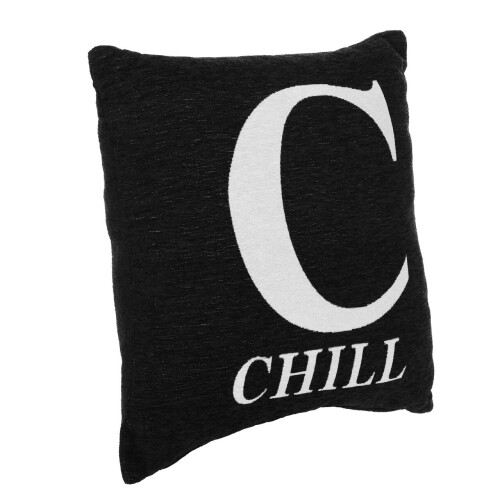 Premier Housewares Premier Housewares Words 'Chill' Black Cushion 1