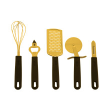 Premier Housewares Five Piece Light Gold Kitchen Gadget Set