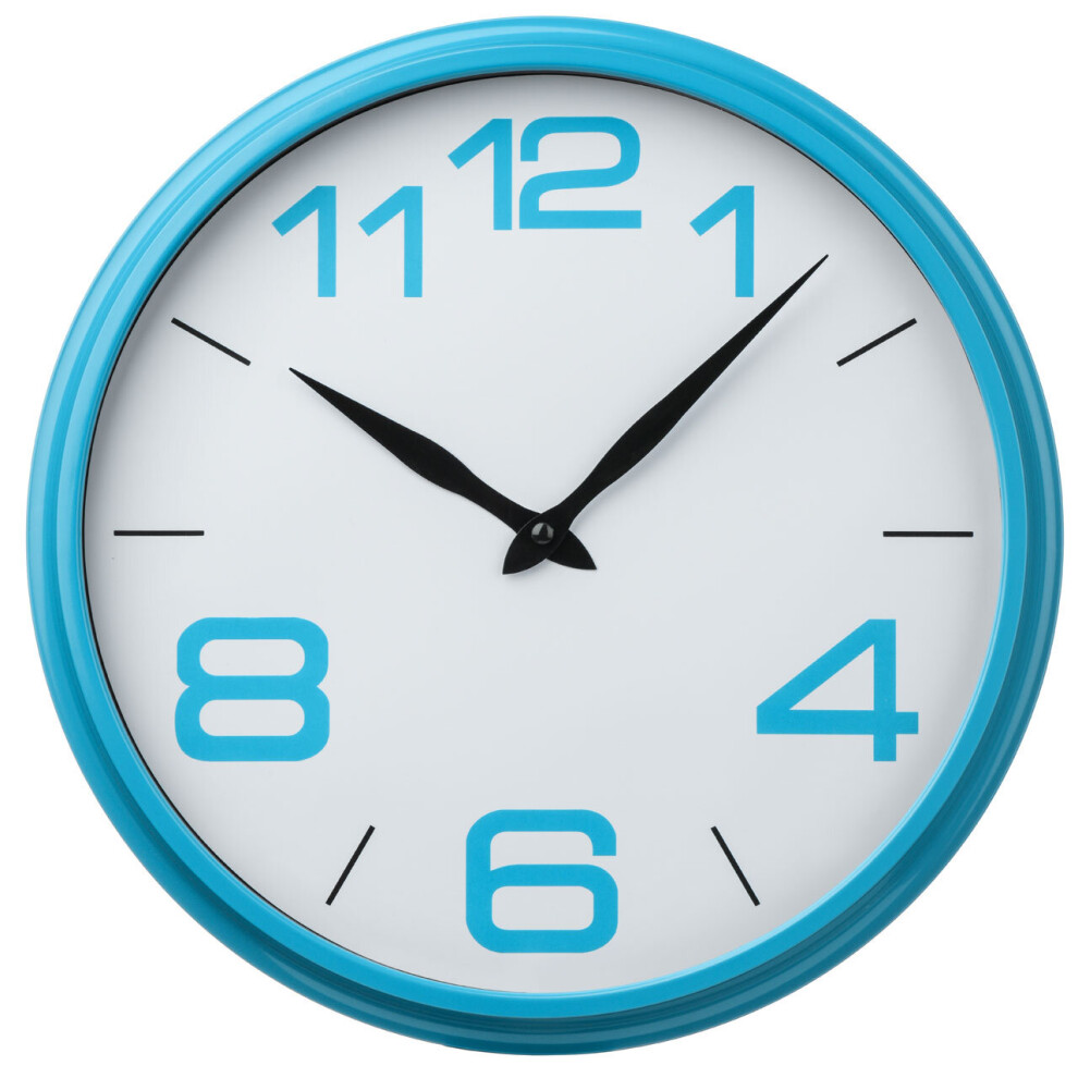 Premier Housewares Blue Plastic Frame Wall Clock