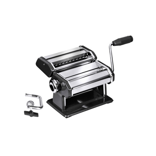 Premier Housewares Durable Black And Chrome Pasta Maker, Versatile Machine For Pasta, Spaghetti, Comfortable Kitchen Accessory