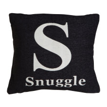 Premier Housewares Words 'Snuggle' Black Cushion
