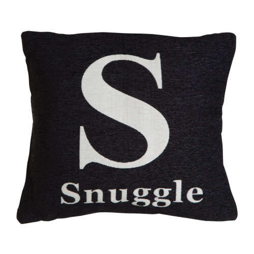 Premier Housewares Premier Housewares Words 'Snuggle' Black Cushion