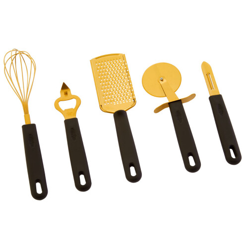 Premier Housewares Premier Housewares Five Piece Light Gold Kitchen Gadget Set 1