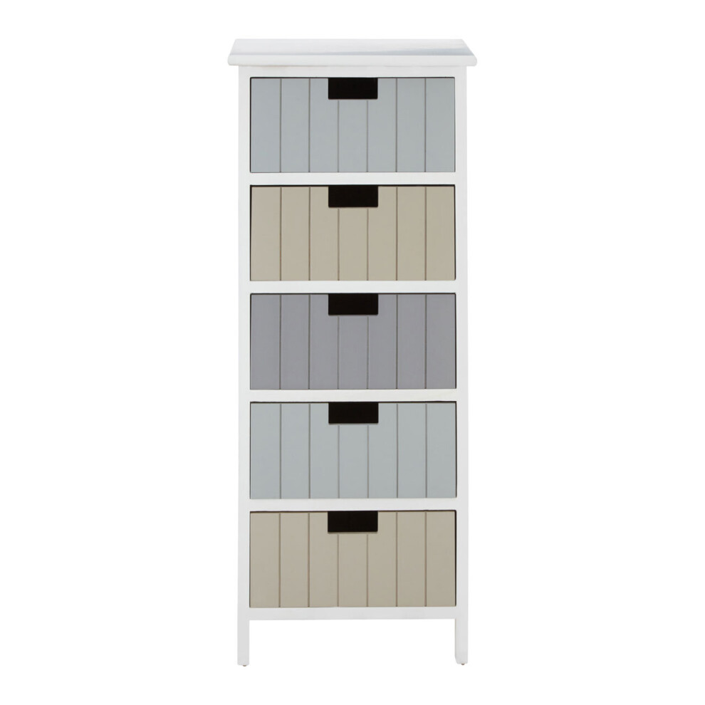 Premier Housewares New England White 5 Drawers Chest