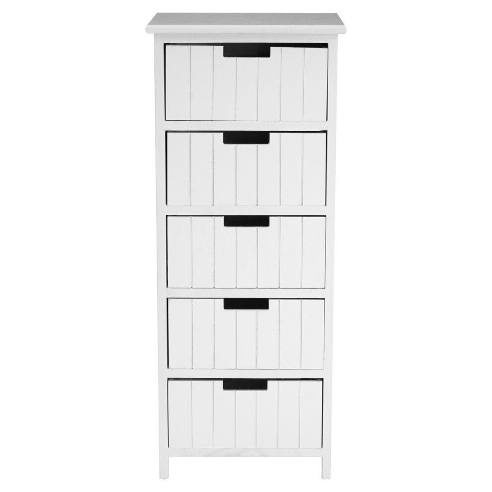 Premier Housewares New England White Mdf 5 Drawers Chest