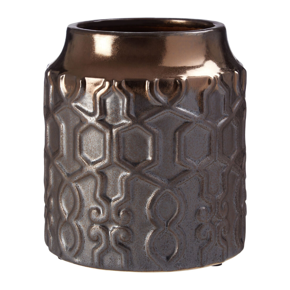 Premier Housewares Zircon Small Ceramic Planter Gold