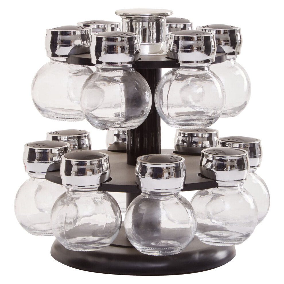 Premier Housewares 2 Tier 14 Bottle Rev Spice Rack Silver