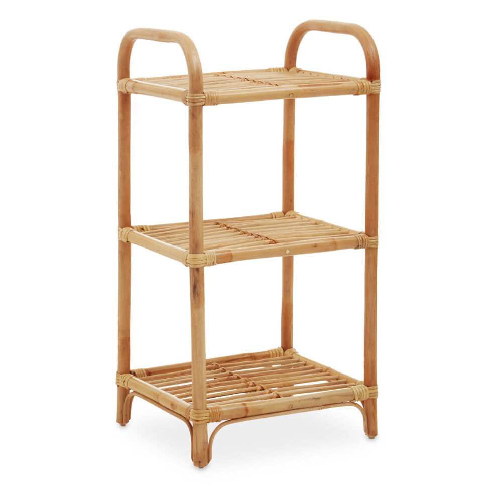 Sturdy Natural Rattan Shelf Unit, Durable Shelving Unit, Versatile Industrial Unit, Strong Kitchen Rack